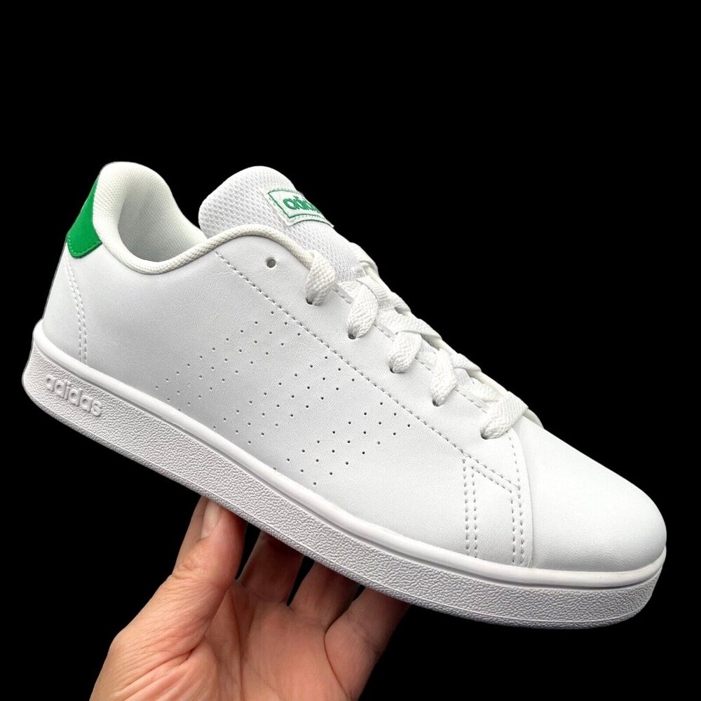 adidas Advantage‎ Youth Boy's/ Girl's Casual Shoes Size 4 White Green Lace Up